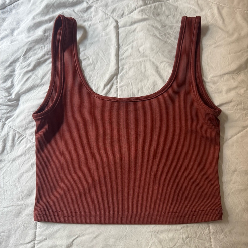 Women's Ribbed Tank Top - Rust